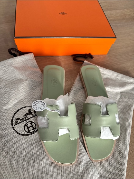 Hermes Shoes - Hermes Oran Sandals in Vert De Mer  - NWT (size 39 EU)